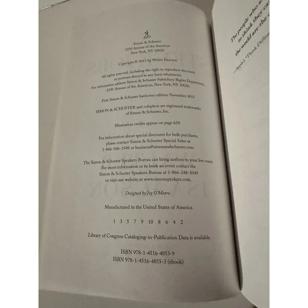Steve Jobs Walter Isaacson Hardcover (2011) First Edition 1st Printing Like New